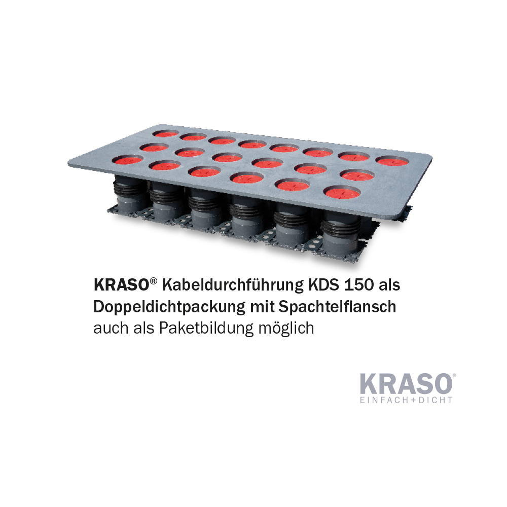 KRASO KDS 150 als Doppeldichtpackung mit Spachtelflansch