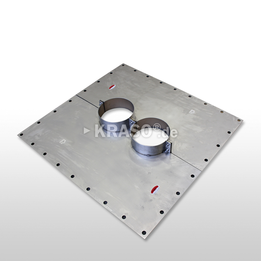 KRASO Flange Plate Stainless Steel - 2-fold - split - Special