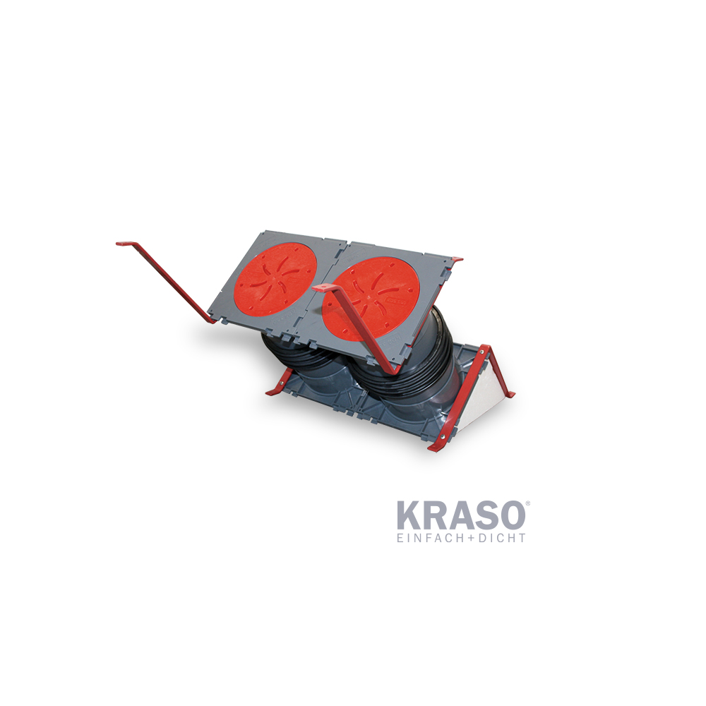 KRASO Cable Penetration KDS 150 as double wall penetration - 45 degrees -