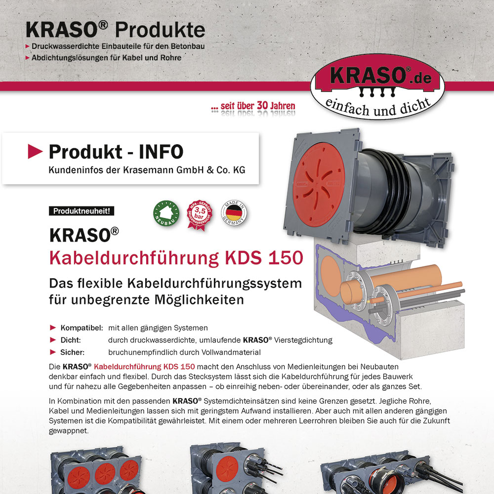 Produkt-INFO "Kabeldurchführung KDS 90 und KDS 150"