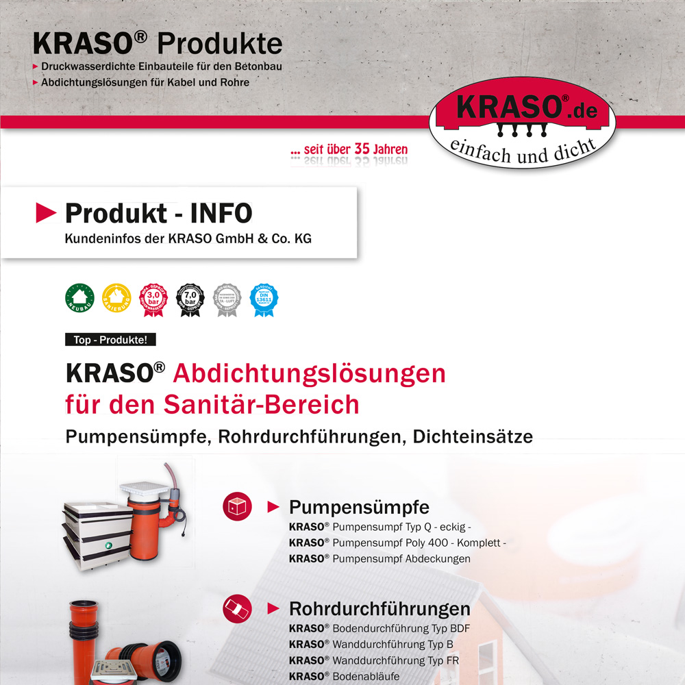 Produkt-INFO "Abdichtungslösungen für den Sanitär-Bereich"