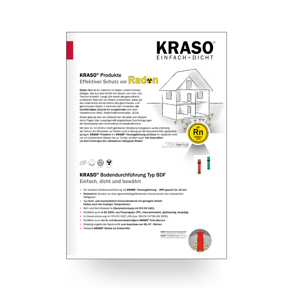 KRASO Hauseinführungen + Hausausführungen Download KRASO Produkte - Effektiver Schutz vor Radon