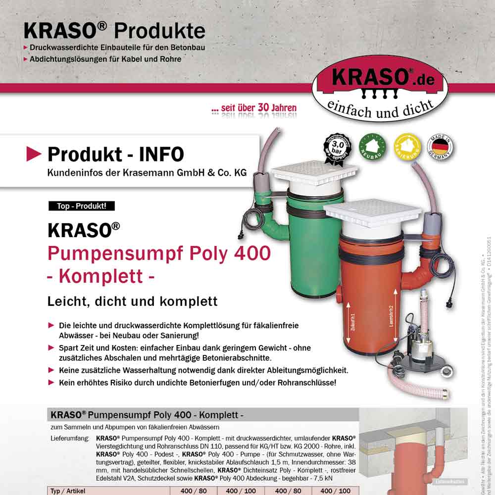 Produkt-INFO "Pumpensumpf Poly 400 - Komplett"